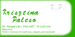 krisztina palcso business card